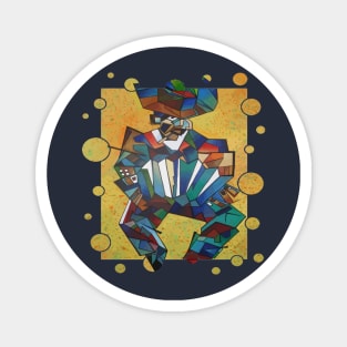 Artistic Accordion Player With Border Magnet